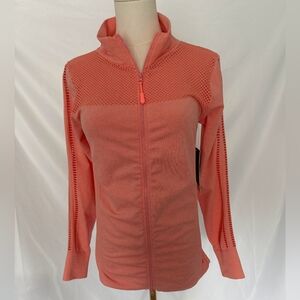 Cali Sport Full Zip Up Mesh Jacket Coral Knit Size Large NWT